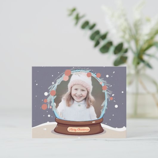 クリスマスフォトスノーグローブ シーズンポストカード (スタンド正面)