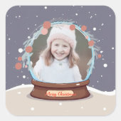 クリスマスフォトスノーグローブ スクエアシール (正面)
