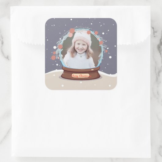 クリスマスフォトスノーグローブ スクエアシール (バッグ)