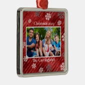 クリスマスフォトスノーフレークレッドメタルオーナ メタルオーナメント (右)