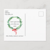 クリスマスフォトスポットライトガーランドレッドフレーム シーズンポストカード (裏面)