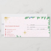 クリスマスフォトセッション券、ギフトカード (裏面)