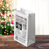 クリスマスフォトタイポグラフィ新聞 スモールペーパーバッグ