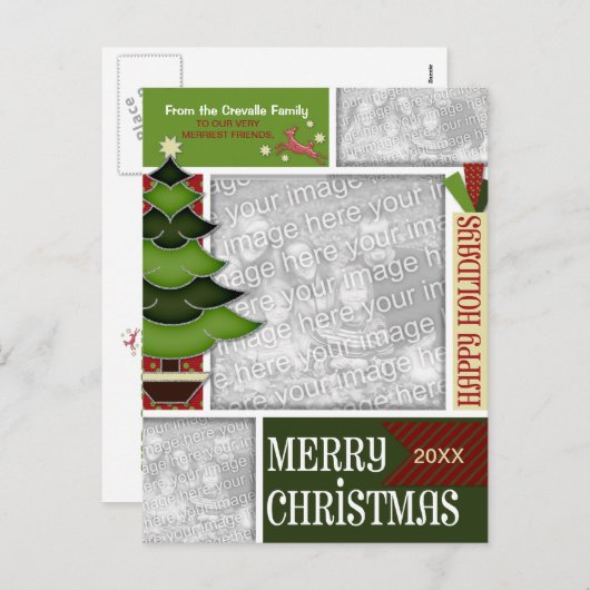 クリスマスフォトツリーのお洒落追加 シーズンポストカード (正面/裏面)