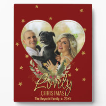 クリスマスフォトハートラブリー金ゴールドグリッタースターレッド