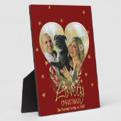 クリスマスフォトハートラブリー金ゴールドグリッタースターレッド フォトプラーク (側面)