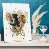 クリスマスフォトハートラブリー金ゴールドグリッタースター フォトプラーク (側面)