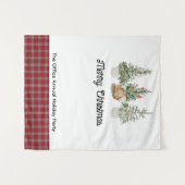 クリスマスフォトバックドロップ写真ブースパーソナライズされた タペストリー (正面(横))