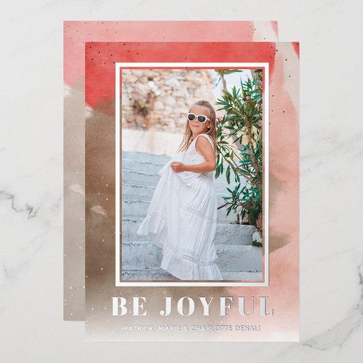 クリスマスフォトバラシルバー 箔シーズンカード (正面/裏面)