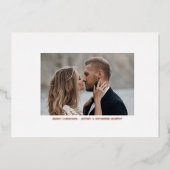 クリスマスフォトバラ金ゴールドPinstried 箔シーズンカード (正面)