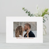 クリスマスフォトバラ金ゴールドPinstried 箔シーズンカード (立ち正面)