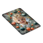 クリスマスフォトパーソナライズされたグリーンホリデー マグネット (右側)