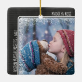 クリスマスフォトパーソナライズされた文字ホリデーキープサケ セラミックオーナメント (裏面)