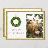 クリスマスフォトパーソナライズ名写真 エレガント シーズンカード (正面/裏面)