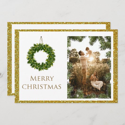 クリスマスフォトパーソナライズ名写真 エレガント シーズンカード (正面/裏面)