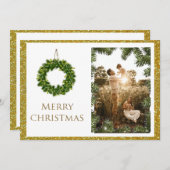 クリスマスフォトパーソナライズ名写真 エレガント シーズンカード (正面/裏面)