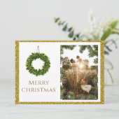 クリスマスフォトパーソナライズ名写真 エレガント シーズンカード (スタンド正面)