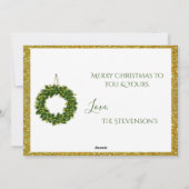 クリスマスフォトパーソナライズ名写真 エレガント シーズンカード (裏面)