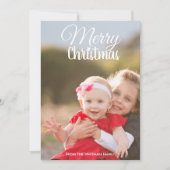 クリスマスフォトピンクのパターンバック カード (正面)