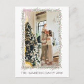 クリスマスフォトピンクボウコケットガーランド シーズンポストカード (正面)