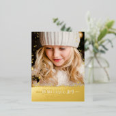 クリスマスフォトピースラブジョイスター実在金ゴールド 箔シーズンポストカード (立ち正面)