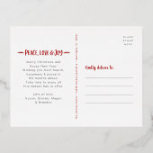 クリスマスフォトピースラブジョイスター実在金ゴールド 箔シーズンポストカード (裏面)