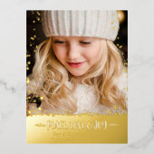 クリスマスフォトピースラブジョイスター実在金ゴールド 箔シーズンポストカード (正面)