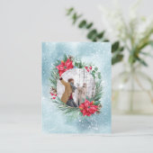 クリスマスフォトファミリーフローラリース ポストカード (スタンド正面)