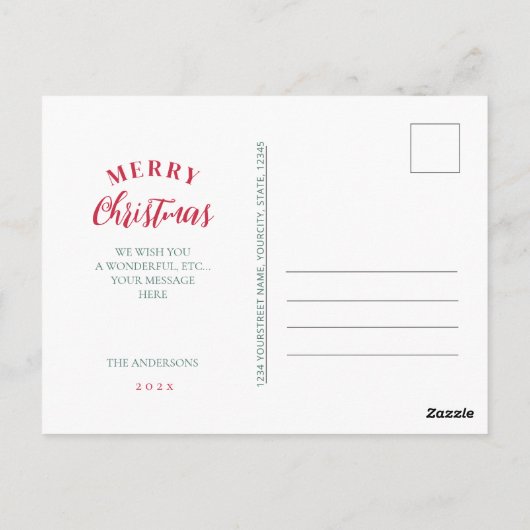 クリスマスフォトファミリーフローラリース ポストカード (裏面)