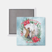 クリスマスフォトファミリーフローラリース マグネット (正面/裏面)