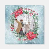 クリスマスフォトファミリーフローラリース マグネット (正面)