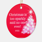 クリスマスフォトファミリーレッドライトツリー引用文 セラミックオーナメント (左)