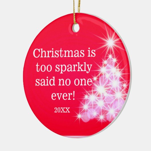 クリスマスフォトファミリーレッドライトツリー引用文 セラミックオーナメント (左)