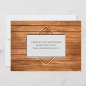 クリスマスフォトファミリー名素朴Wood 2 Sided カード (裏面)