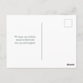 クリスマスフォトファミリー |ハッピーホリデーズピンク ポストカード (裏面)