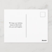 クリスマスフォトファミリー |ハッピーホリデーズピンク ポストカード (裏面)