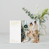 クリスマスフォトファミリー |ハッピーホリデーズポストカード 箔シーズンポストカード (立ち正面)