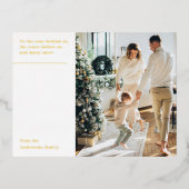 クリスマスフォトファミリー |ハッピーホリデーズポストカード 箔シーズンポストカード (正面)