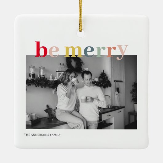 クリスマスフォトファミリー |ベカラフルーメリー セラミックオーナメント (裏面)
