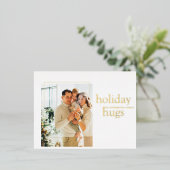 クリスマスフォトファミリー |ホリデーハグはがき 箔シーズンポストカード (立ち正面)