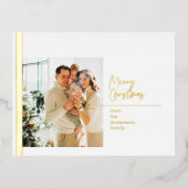 クリスマスフォトファミリー |メリークリスマス 箔シーズンポストカード (正面)