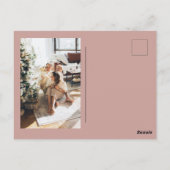 クリスマスフォトファミリー | メリー +鮮やかなピンク ポストカード (裏面)