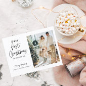 クリスマスフォトファミリー |私たちの初めてのクリスマス ポストカード