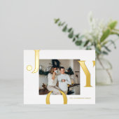 クリスマスフォトファミリー |金ゴールドハガキ 箔シーズンポストカード (立ち正面)