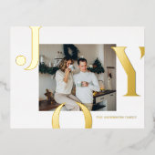 クリスマスフォトファミリー |金ゴールドハガキ 箔シーズンポストカード (正面)