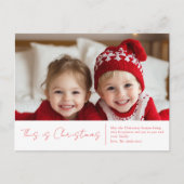 クリスマスフォトファミリー | Red Joyはがき ポストカード (正面)