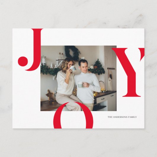 クリスマスフォトファミリー | Red Joyはがき ポストカード (正面)