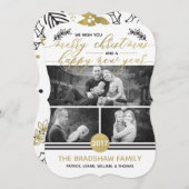 クリスマスフォトフェイクカード金箔 シーズンカード (正面/裏面)