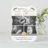 クリスマスフォトフェイクカード金箔 シーズンカード (スタンド正面)