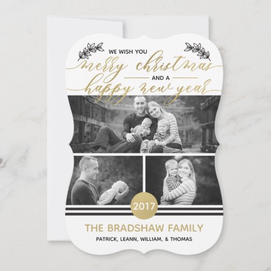 クリスマスフォトフェイクカード金箔 シーズンカード (正面)